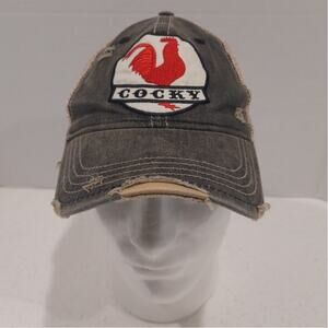 Manson Jar Label Vintage COCKY Hat Trucker Baseball Green/Beige